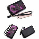 Women'S Elegant Floral Leather Wallet Fashion Long Ladies Clutch Bag Multi-