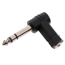 5pc 6.35mm Male Plug to 3.5mm Female Jack MIC Headset Audio Elbows Connector