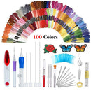 Magic DIY Embroidery Pen Sewing Tool Kit Punch Needle Sets 100 Threads_AUA Hn