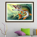 5D Fish Bite Hook Diamond Painting Embroidery DIY Cross Stitch Home Decor