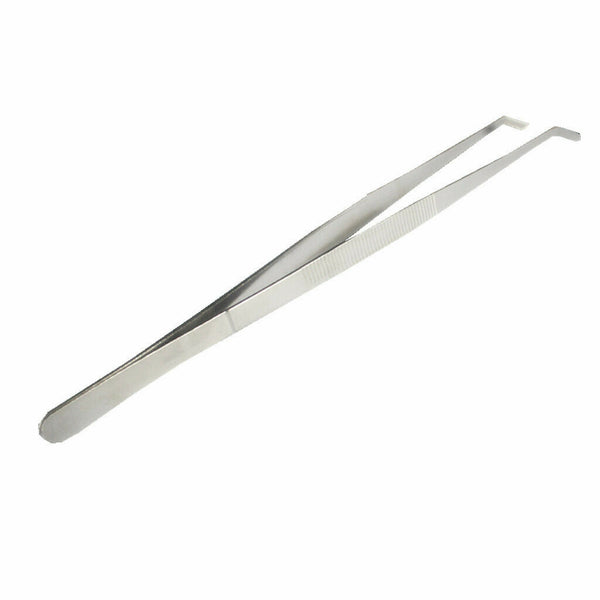 Manual Tool Black Plastic Flat Tip Anti-Static Tweezer - 11.8 In Long Stainless