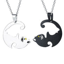 1 Pair Stainless Steel Yin Yang Cat Puzzle Piece
