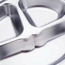 Cartoon Style Stainless Steel Divided Kids Plate with Lid Separated Container