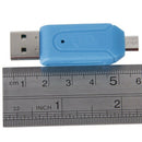 USB 2.0 + USB mini OTG SD ST Card Reader for Cell Phone Tablet PC (Blue) V9N8