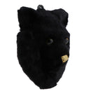 Mini Cute Realistic Simulated Black Plush Furry Lifelike Bear Head