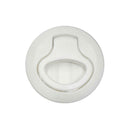 Round Boat Flush Pull Latch Non Locking 2 Inch Nylon Non Locking (White)