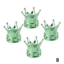 4x Chrome Crown Car Tire Air Valve Stem Screw Caps Accessories G9J1 H9R2