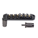 1 Set Roller Saddle Locking Bridge with Studs for Les Paul LP Guitar Black