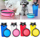 2 In 1 Folding Dogs Cats Feeder Water Food Bottle Outdoor Travel Pet Bowls