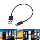 Short Quick Charge USB Data Charging Cable for Android Mobile Phone(Black)