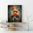 30x40cm Diamond Painting Halloween Girl Pumpkin Full Round Cross Stitch Kit