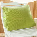 Triangular Lumbar Cushion Back Support Travel Pillow Car Seat Chair S-Green