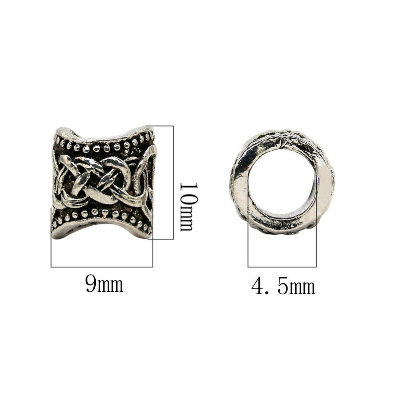 48Pcs Viking Beads Set Norse Hair Tube Beads,Exotic Design DIY Jewelry Hair