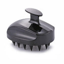 Silicone Shampoo Scalp Massage Brush Bath Body Hair Washing Comb (Black)