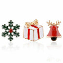3pcs Christmas Tree Snowflake Bell Enamel Brooch Pin Badges for Clothes Bag J5P1