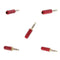 5Pcs 3.5mm 1/8" Male Jack Mini Red Audio Plug Male Stereo Adaptor DIY Soldering