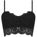 Women Lady Sexy Lace Crop Top Zip Back Strappy Bra Black XXL