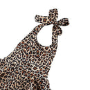 Baby Girls Kid Halter Lace Romper Backless Leopard Jumpsuit Dress (0-6 Mont