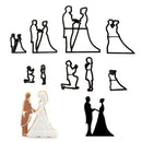9pcs/set bride & groom silhouette cookie cutter wed cake fondant mold health ME