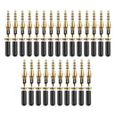 25 Pieces Agate Black 3.5mm Plug Connector