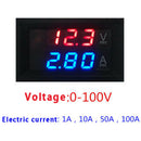 Digital Red LED Voltage Meter DC100V 10A Voltmeter Ammeter Blue+Red LED Amp OZ