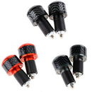 1 Pair Motorcycle Handlebar Grips Handle Bar Cap End Plugs - Black