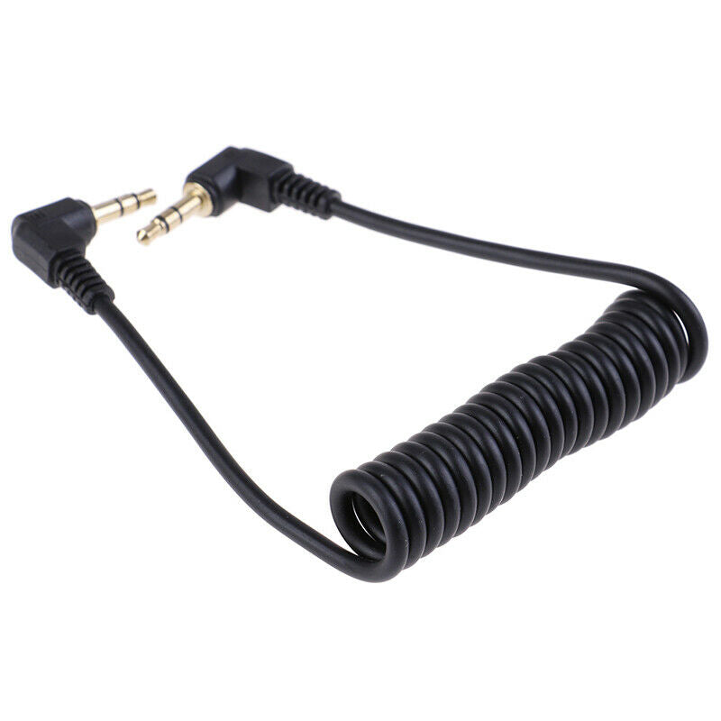 Coiled Audio Cable Jack Right Angle 90 Degree 3.5mm Jack Aux Cord Cable JR
