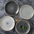Phnom Penh Geometric Tableware Ceramic Plate Dish Porcelain Dessert Plate C