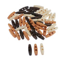 50 Pieces 2 Holes Wooden Horn Toggle Buttons Sewing Clothing Accessories