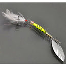 Fishing Lures Spinner Baits Metal Bionic Fish Hook Tackle Spoon Sequins Feather