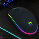 4 Keys USB Wired Mice 2400DPI Adjustable RGB Game Ergonomic Optical Mouse Black