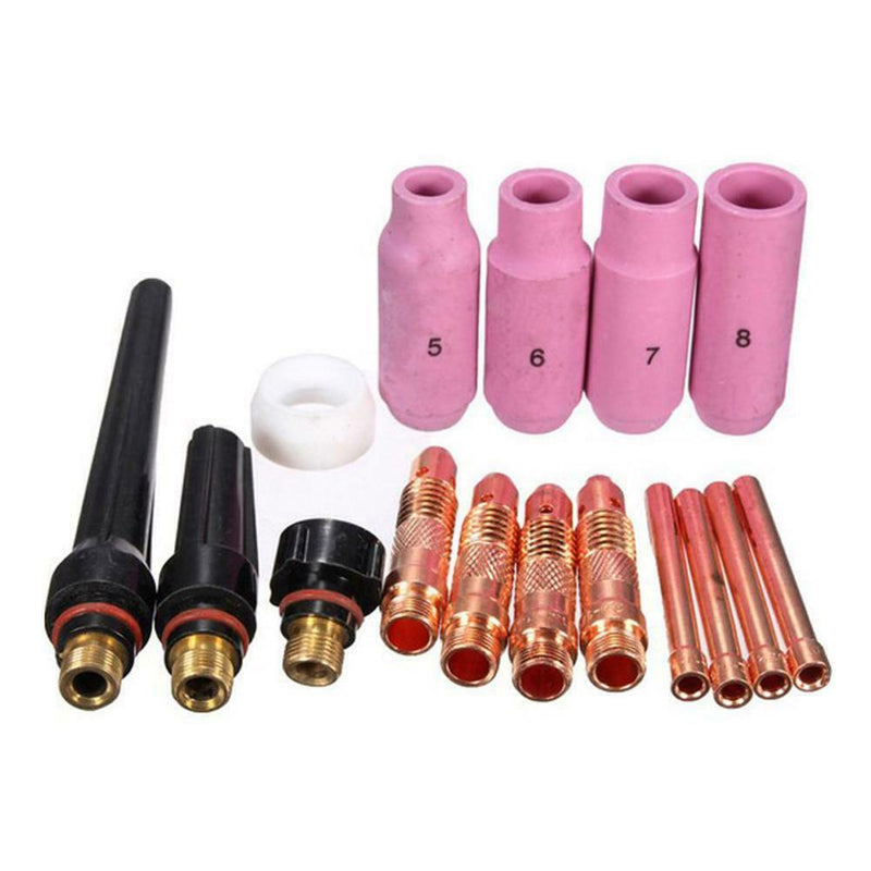 16pcs TIG Welding Machine Torch Stubby Gas Lens Kit Cup Collet Body Nozzle