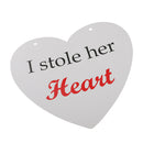 Funny Wedding Heart Photo Props with Sweet Sayings Decorative Hanging Sign