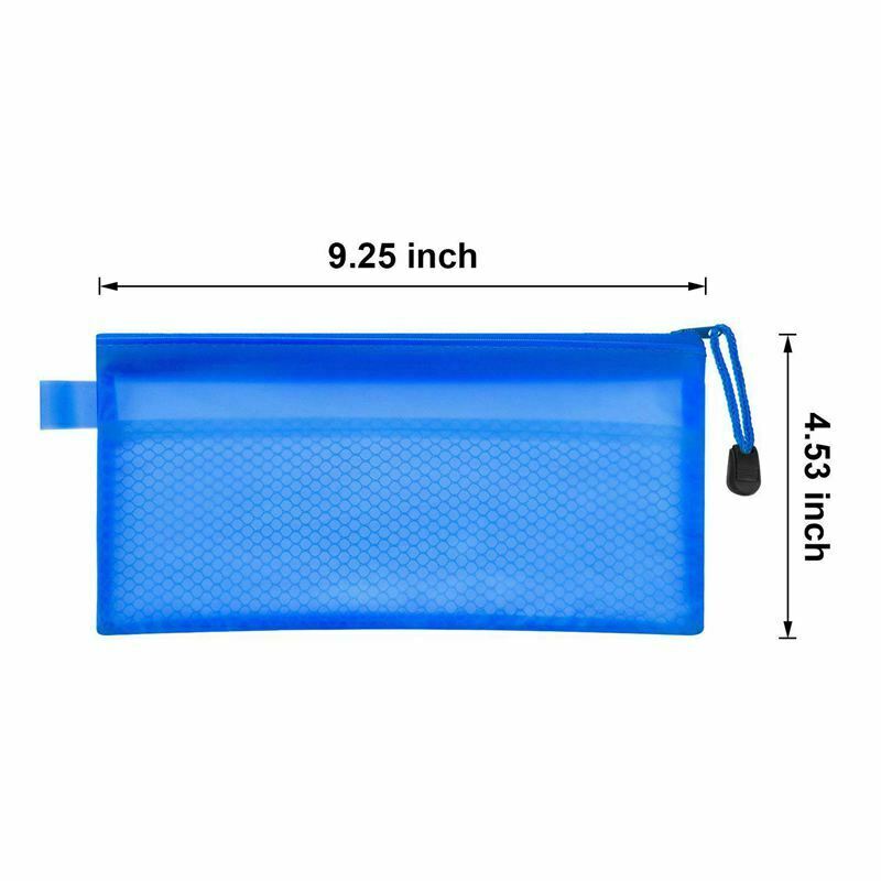 12 Pieces 6 Colors Pencil Pouch Zipper File Bags Waterproof Double Layer fo Y5V9
