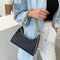 Casual Printed Women Handbag Totes PU Chain Underarm Shoulder Bags (Black) A