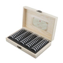 50 Capsules Coins Storage Box for 25mm,27mm,30mm Coins Collector Wooden Boxes