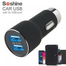 1X(Soshine Universal Chargers 5V Dc 3.1 A Current Car Chargers With 2 X Usb