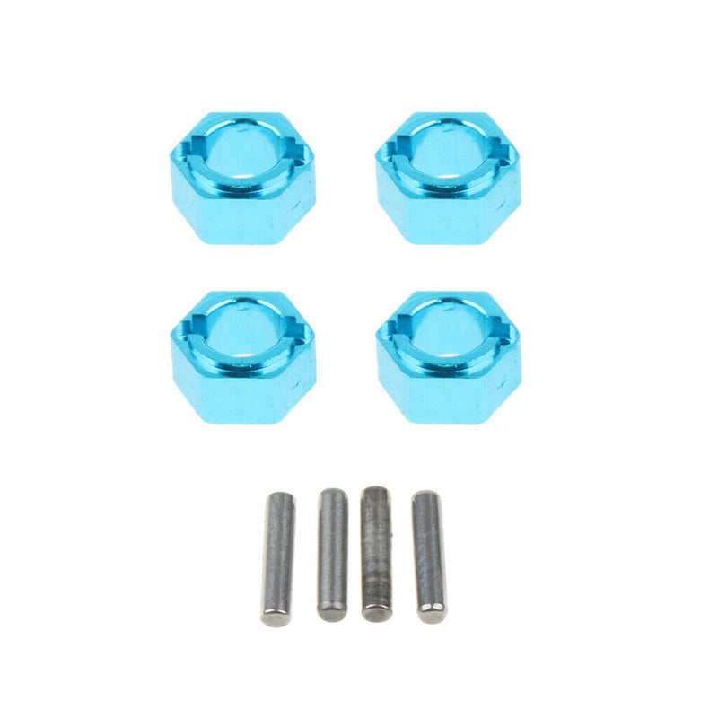 Set of 4 Wheel Hub Hex Compatible for WLtoys A959 A979 1/18 Scale Blue