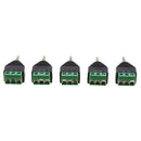 5Piece 1/8inch (3.5mm) Stereo TRRS Male to 3 Screw AV Terminal Female Balun Bare