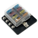 8-Way Blade Fuse Box Fuse Block Holder with Fuses for 12V 24V Car Marine