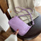 Women Stone Pattern Shoulder Bags PU Leather Chain Purse Handbag (Purple)