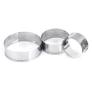 3pcs/set stainless steel round circle shaped cookie cutter biscuit pastry molds