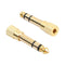 2x 6.35mm 1/4 inch Male plug to 3.5mm 1/8 inch Female Jack Stereo Headphone J6V9