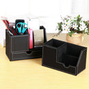 1Pcs PU Leather Multi-Function Desk Stationery Organizer Storage Box Pen/Pe U1N8