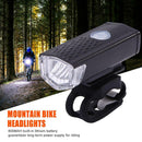 Mountain Bike Headlight USB Rechargeable Super Bright Riding Tool (Black)