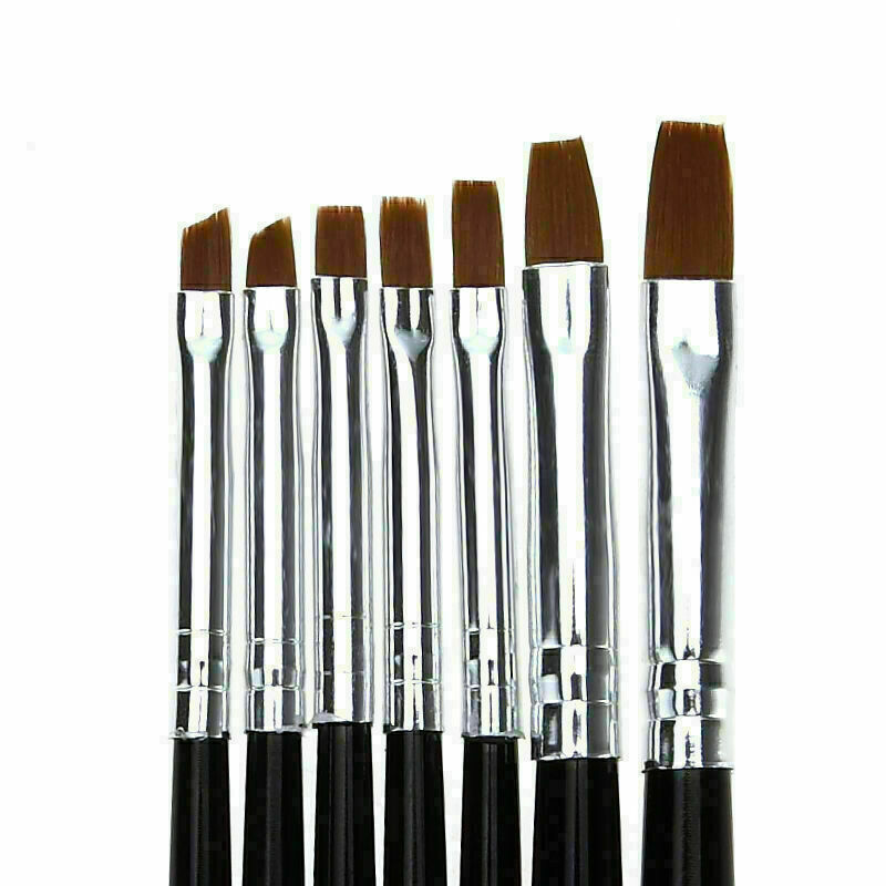 7 Pcs Nail Art Pen Brush UV Gel Acrylic Painting Drawing Liner Polish Brush X4T1