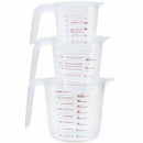 3pc Plastic Measuring Jug Set Large 4 Cup, 2 Cup and 1 Cup Capacity BPA Fre