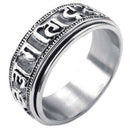 Jewelry Men Ring, Stainless steel, Spinning Spinner Tibetan Mantra Om Mani  X7L6