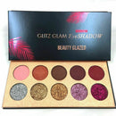 Diamond Glitter Eyeshadow Sequins MakeUp Cosmetic Pressed 10 Palette Colors Z6L2