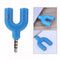 3.5mm Stereo Audio Jack Earphone Headphone 2 Way U Splitter Adapter